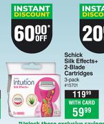 Schick Silk Effects+ 2 Blade Cartridges 3 Pack