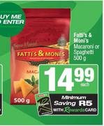 Fatti's & Moni's Macaroni Or Spaghetti 500g-Each