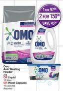 Omo Auto Washing Powder 2Kg Or Liquid 1.5L Or Power Capsules 16 Capsules Assorted-For 2