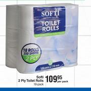 Softi 2 Ply Toilet Rolls 18 Pack-Per Pack