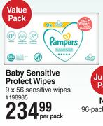 Pampers Baby Sensitive Protect Wipes 9 X 56 Sensitive Wipes-Per Pack