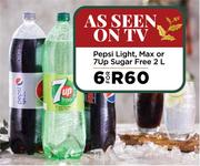Pepsi Light, Max Or 7up Sugar Free-For 6 x 2L