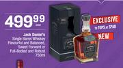 Jack Danial's Single Barrel Whiskey Flavourful & Balanced,Sweet Forward,Full Bodied& Robust-750ml EA