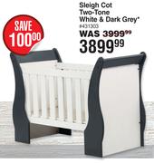 Sleigh Cot (Two-Tone White & Dark Grey) 431303