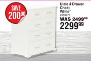 Ulale 4 Drawer Chest (White) 389273