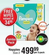 Pampers Nappies Size 2 Jumbo Pack-Per 2 Packs