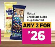Nestle Chocolate Slabs Assorted-For Any 2 x 80g