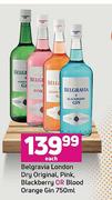 Belgravia London Dry Original, Pink, Blackberry Or Blood Orange Gin-750ml Each