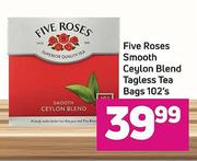 Five Roses Smooth Ceylon Blend Tagless Tea Bags-102's Pack