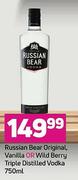 Russian Bear (Original, Vanilla Or Wild Berry) Triple Disittled Vodka-750ml