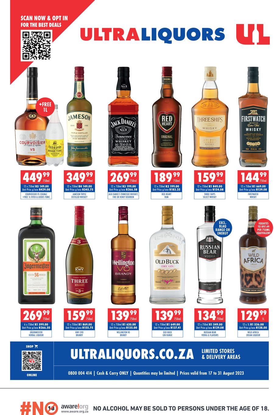 Ultra Liquors : Specials (17 August - 31 August 2023) — m.guzzle.co.za