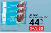 Jet Baby Baby Wipes 3x80's-Per Pack