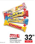 Cadbury Chocolate Bars 37g Or 40g-For 4