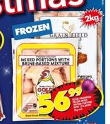 Goldi/Grainfield Frozen Mixed Chicken Portions With 15% Brine-2Kg Each