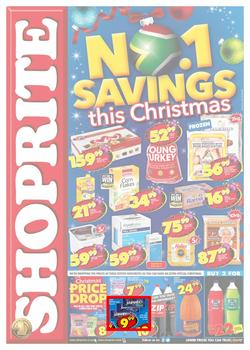 Shoprite KZN : Savings This Christmas (11 Dec - 25 Dec 2017), page 1