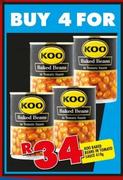 Koo Baked Beans In Tomato Sauce-4x410g