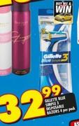 Gillette Blue Sample3 Disposable Razors-4 Per Pack