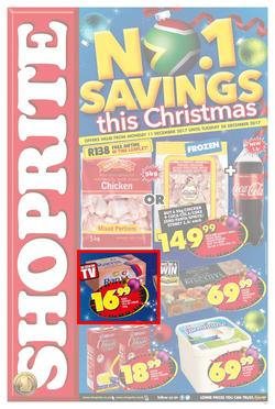 Shoprite : Savings This Christmas (11 Dec - 26 Dec 2017), page 1