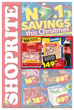 Shoprite : Savings This Christmas (11 Dec - 26 Dec 2017), page 1