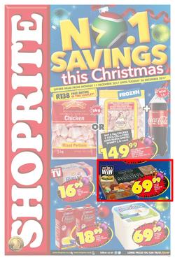 Shoprite : Savings This Christmas (11 Dec - 26 Dec 2017), page 1