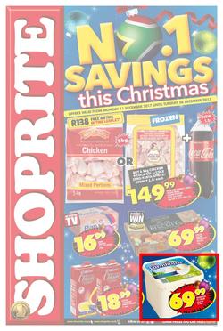 Shoprite : Savings This Christmas (11 Dec - 26 Dec 2017), page 1