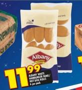 Albany White Hamburger Buns/Hot Dog Rolls-6 Per Pack