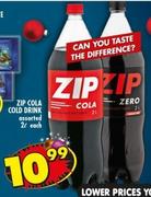 Zip Cola Cold Drink-2Ltr Each