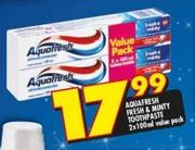 Aquafresh Fresh & Minty Toothpaste-2x100ml Value Pack