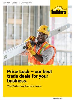 Builders : Price Lock - Our Best Trade Deals For Your Business (1 October - 31 December 2021)
