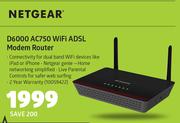 Netgear D6000 AC750 WiFi ADSL Modem Router