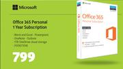 Microsoft Office 365 Personal 1 year Subscription