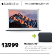 Apple Mac Book Air 13" With Free In Case Sleeve