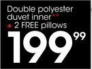 Double Polyester Duvet Inner Plus 2 Free Pillows