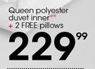 Queen Polyester Duvet Inner Plus 2 Free Pillows