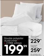 Queen Polyester Duvet Inner Plus 2 Free Pillows