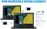 Acer Two Aspire 3 Notebooks + Two R218Z WiFi LTE Routers-On 2GB Data Contract