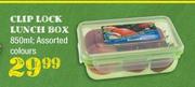Clip Lock Lunch Box Assorted Colours-850ml