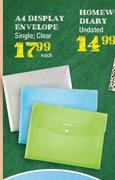 A4 Display Envelope Single, Clear-Each