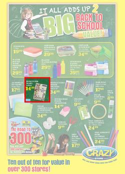 The Crazy Store : Big Back To School Value (26 Dec - 21 Jan 2018), page 1