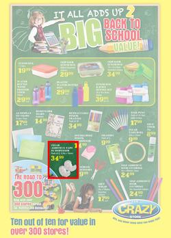 The Crazy Store : Big Back To School Value (26 Dec - 21 Jan 2018), page 1