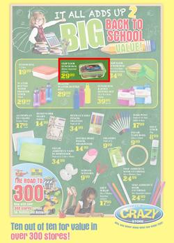 The Crazy Store : Big Back To School Value (26 Dec - 21 Jan 2018), page 1