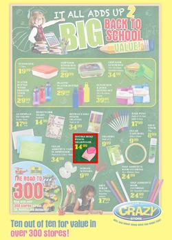 The Crazy Store : Big Back To School Value (26 Dec - 21 Jan 2018), page 1