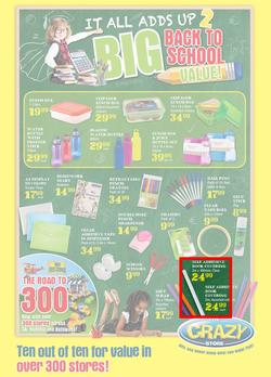 The Crazy Store : Big Back To School Value (26 Dec - 21 Jan 2018), page 1