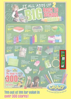 The Crazy Store : Big Back To School Value (26 Dec - 21 Jan 2018), page 1