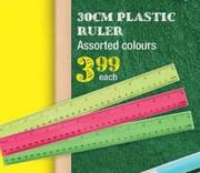 30cm Plastic Ruler Assorted Colours-Each