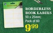 Borderless Book Labels Pack Of 60-50 x 25mm