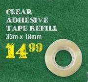 Clear Adhesive Tape Refill-33m x 18mm