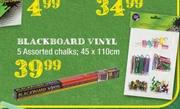 Blackboard Vinyl 5 Assorted Chalks-45 x 110cm