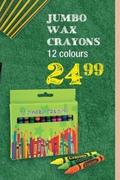 Jumbo Wax Crayons 12 Colours
