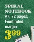 Marlin Spiral Notebook A7 72 Pages Feint Ruled